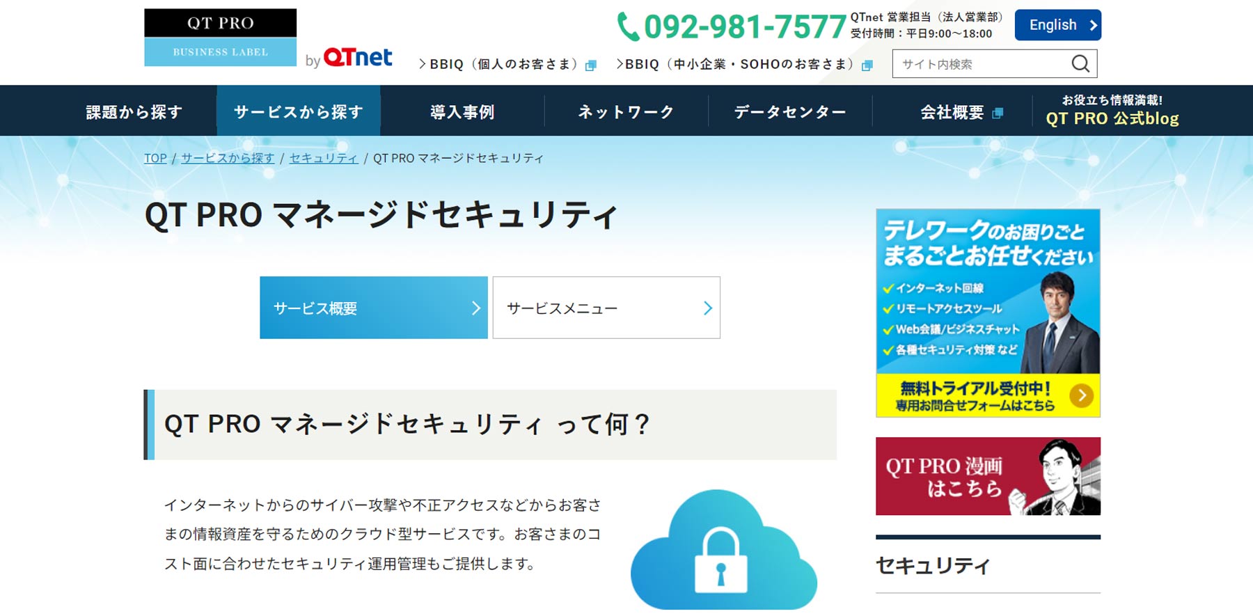 QT PRO マネージドセキュリティ公式Webサイト