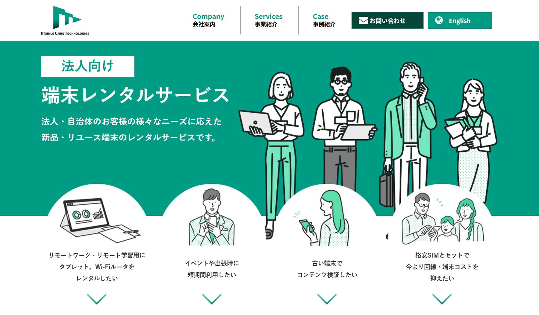 法人向け端末レンタルサービス公式Webサイト