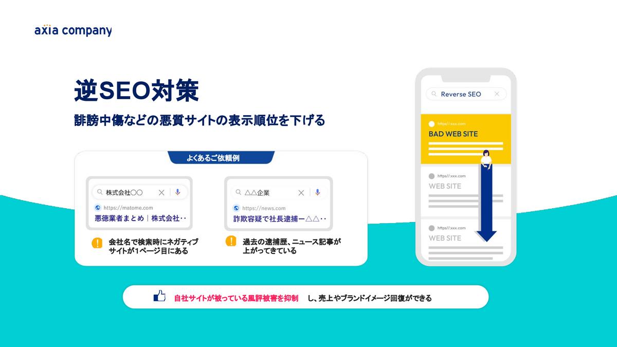 【アクシアカンパニー】逆SEO対策サービス