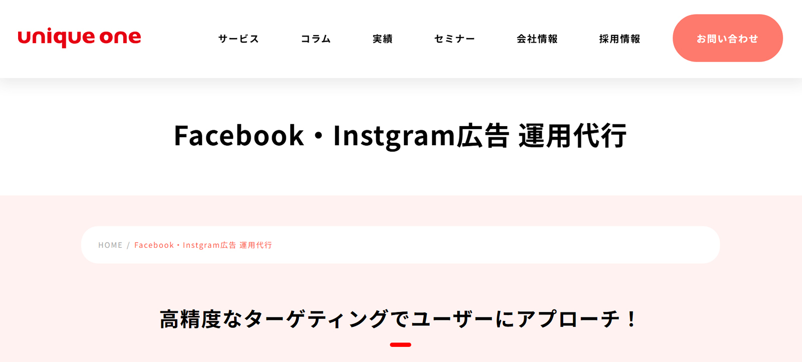 Facebook・Instgram広告 運用代行公式Webサイト